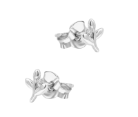 Crystal Leaf Silver Stud Earring STS-6566